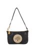 Daria Pochette, &pound;220, Handbags, Black, Leather, Front view